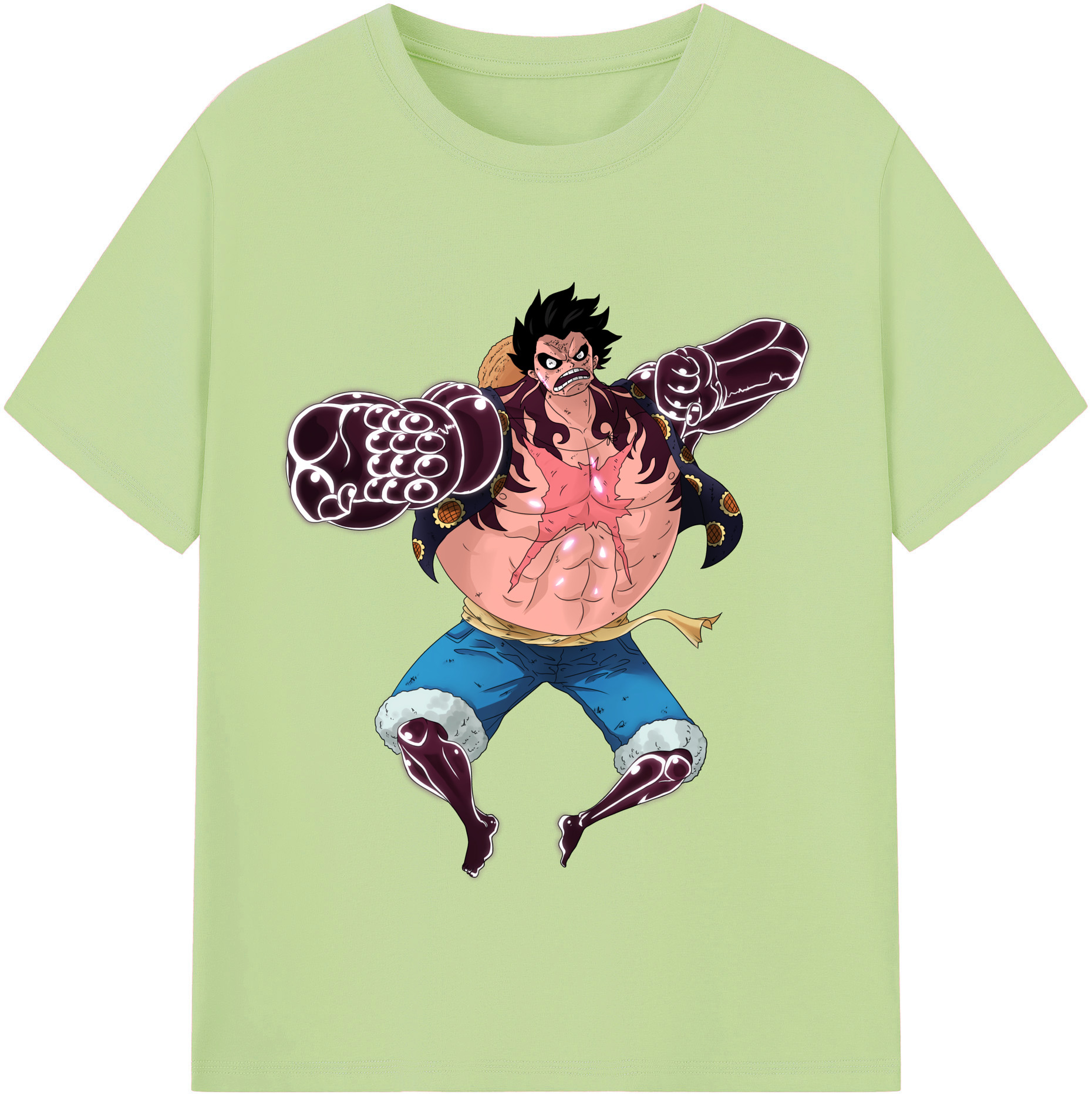ワンピース モンキー・D・ルフィ ONE PIECE Monkey D. Luffy 綿100％半袖Tシャツ（フロントプリント）